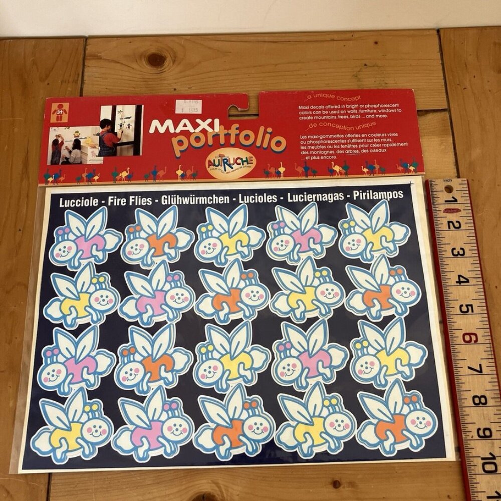 Firefly Glow in the Dark Wall Decals Maxi Portfolio Vintage 90s Made in Italy